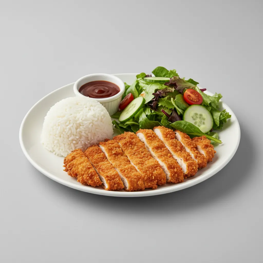 Chicken Katsu Plate with Tossed Salad Chicken Katsu Plate with Tossed Salad