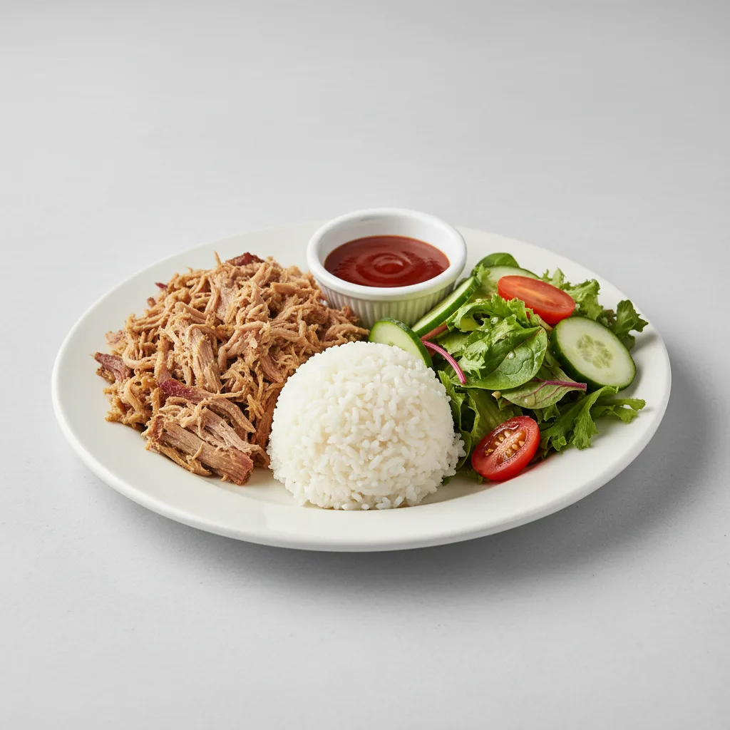 Kalua Pork Plate with Tossed Salad Kalua Pork Plate with Tossed Salad