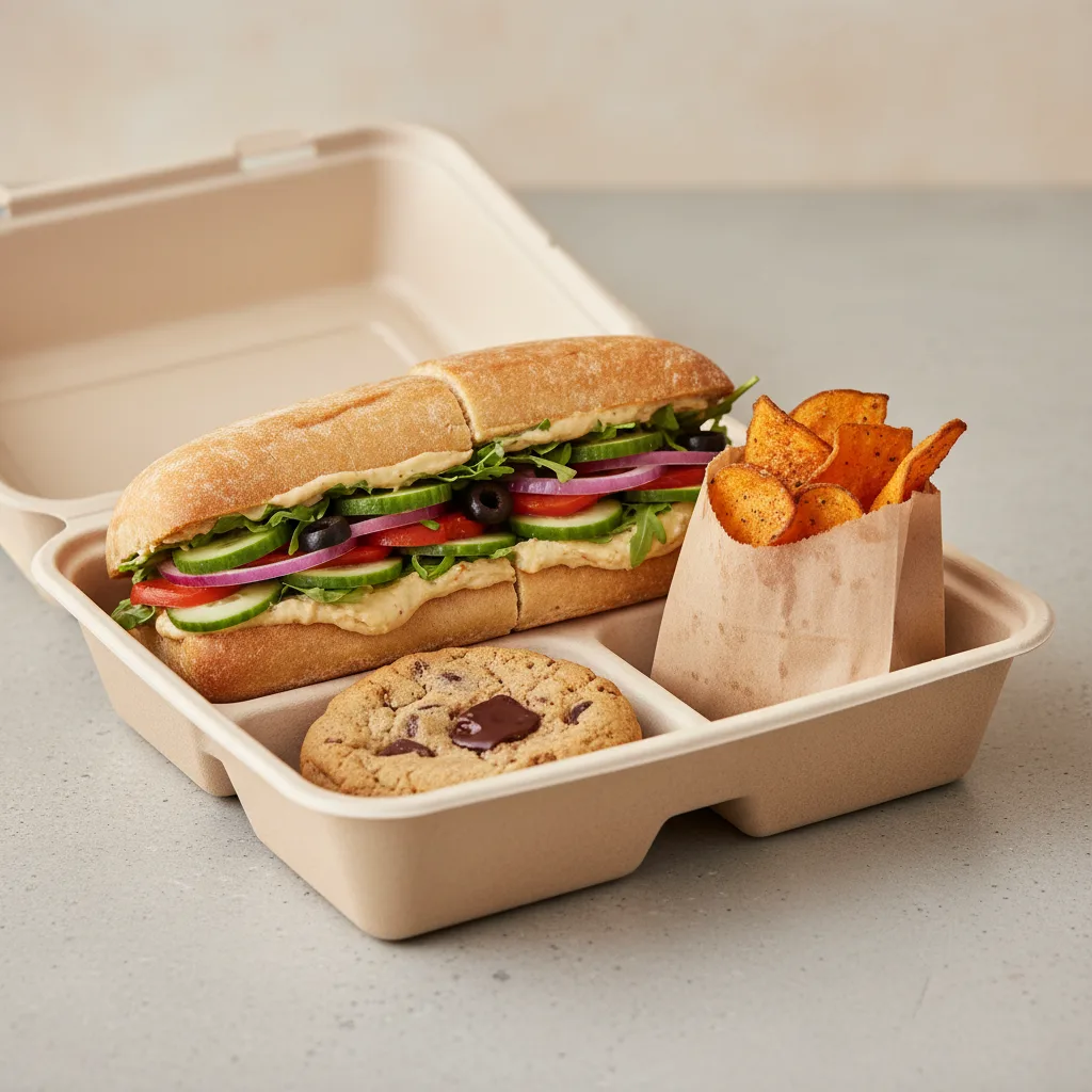 Vegan Boxed Lunch With Cookie and Chips Vegan Boxed Lunch With Cookie and Chips
