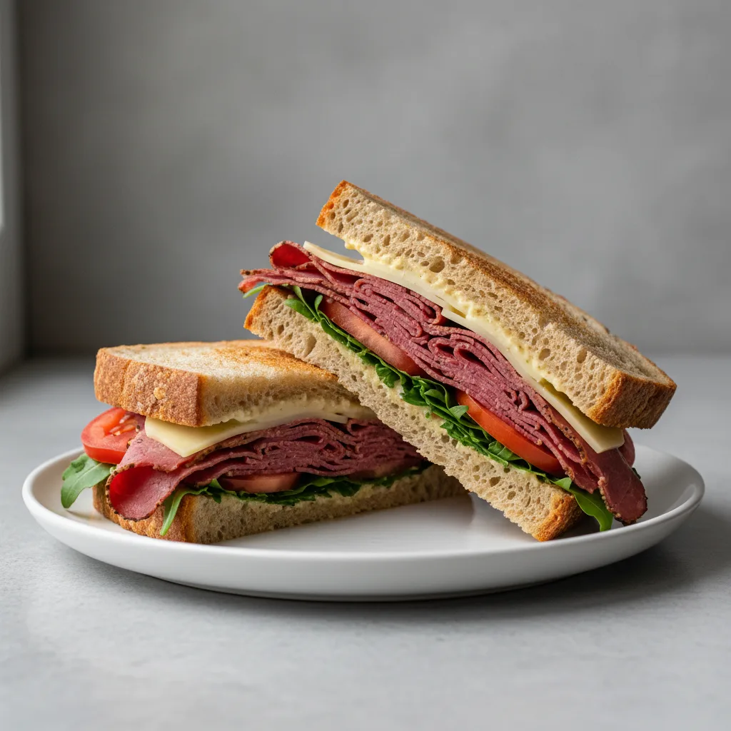 Gluten-free Pastrami & Swiss Sandwich Gluten-free Pastrami & Swiss Sandwich