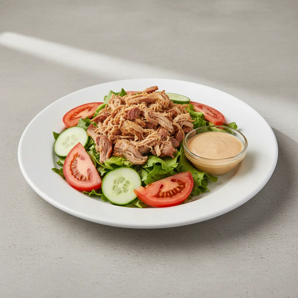 Kalua Pork Entree Salad with House Dressing Kalua Pork Entree Salad with House Dressing