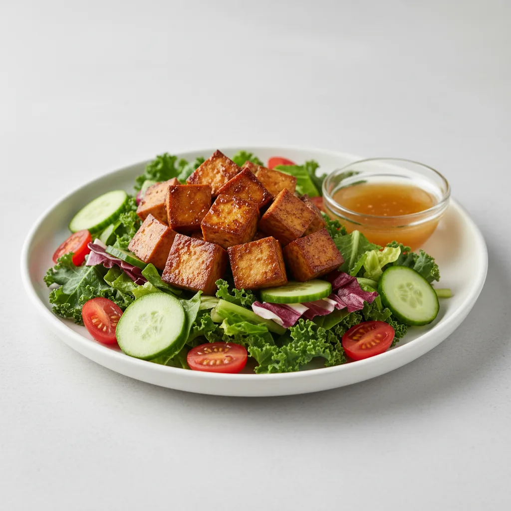 Teriyaki Tofu Entree Salad with Vinaigrette (Vegan) Teriyaki Tofu Entree Salad with Vinaigrette (Vegan)