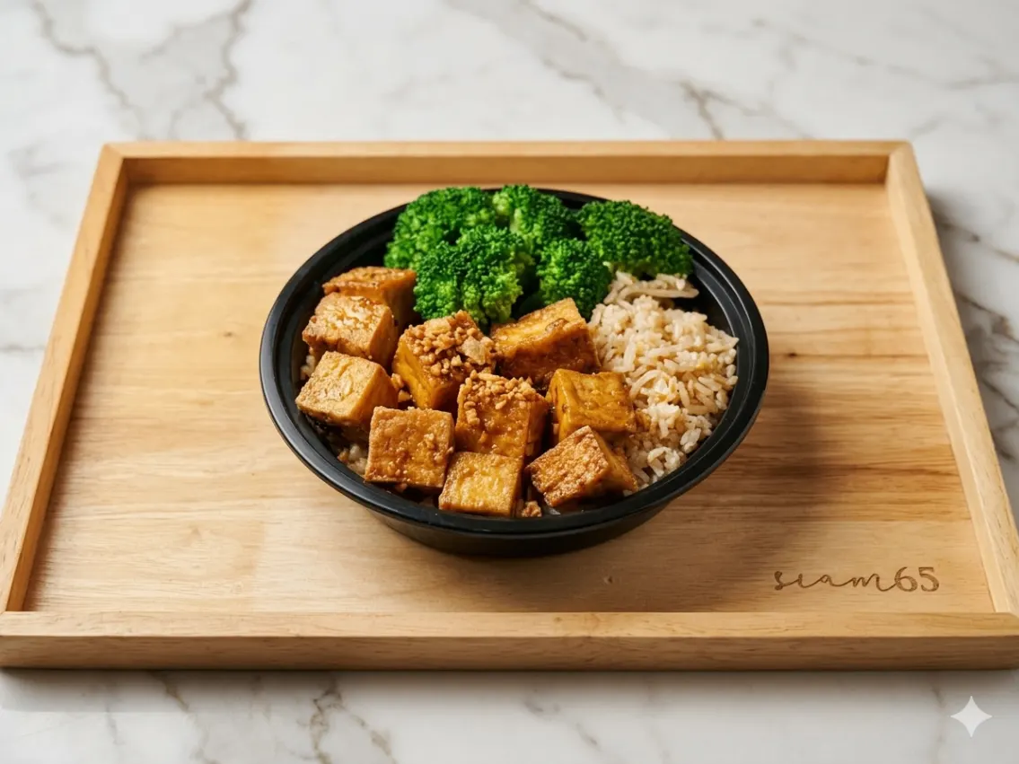 Garlic Fried Rice Tofu Vegan