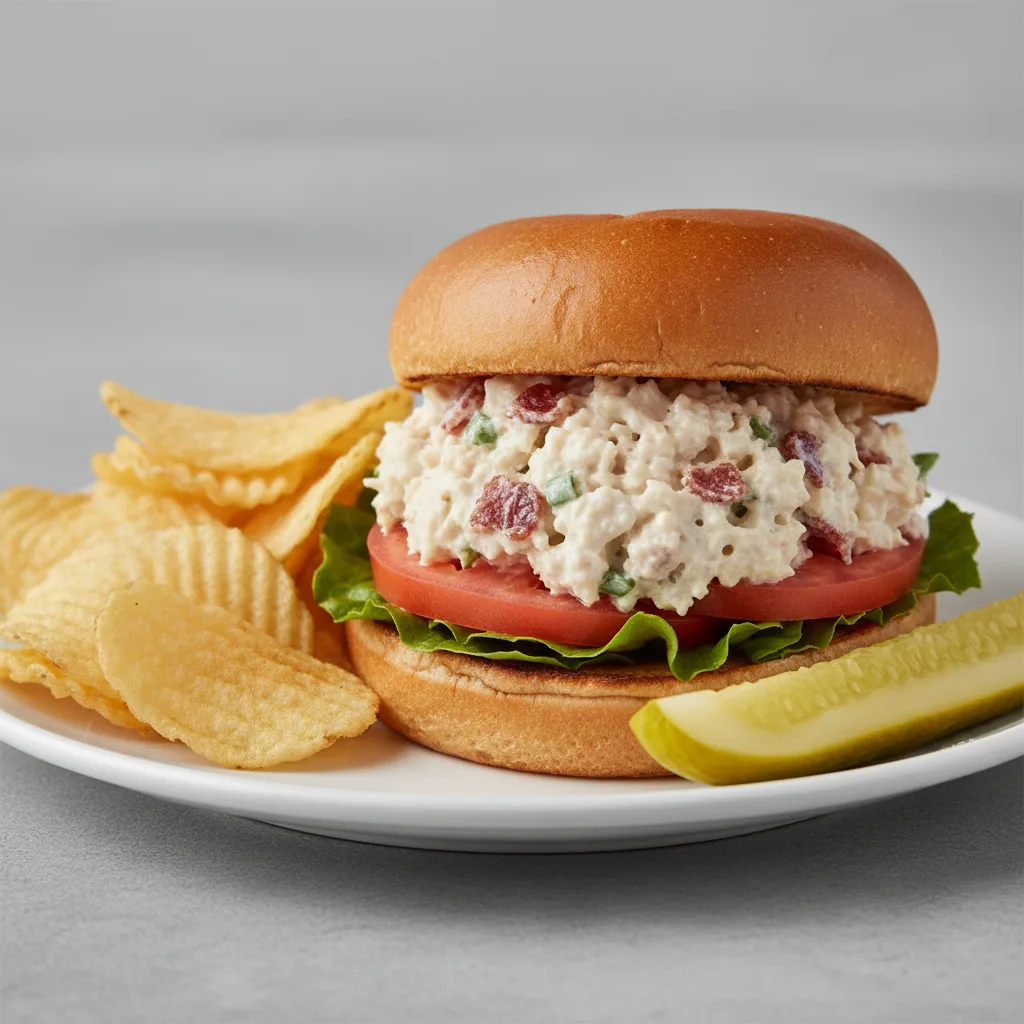 Pig and Chicken Sandwich With Chips