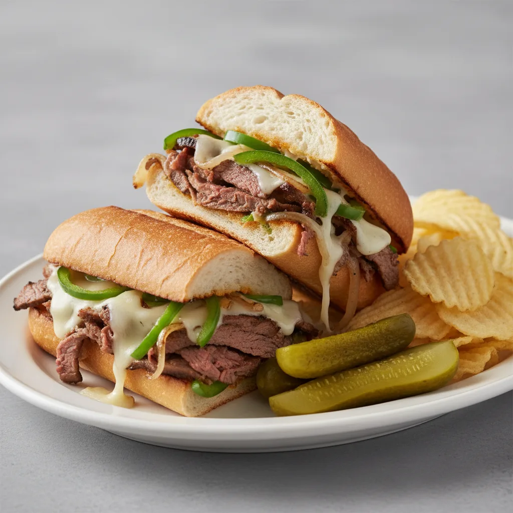 Steakhouse Philly Cheese on a Hero Roll With Chips