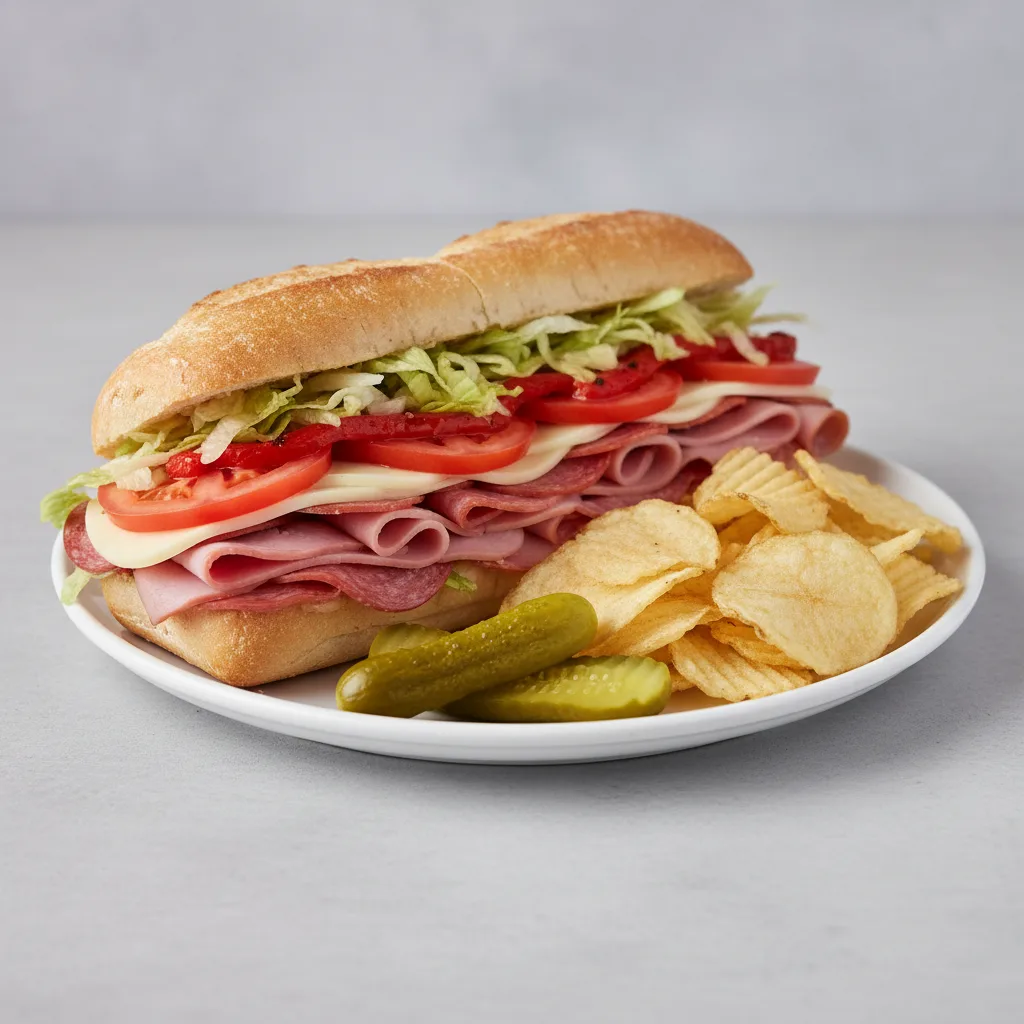 Italian Combi on a Hero Roll With Chips