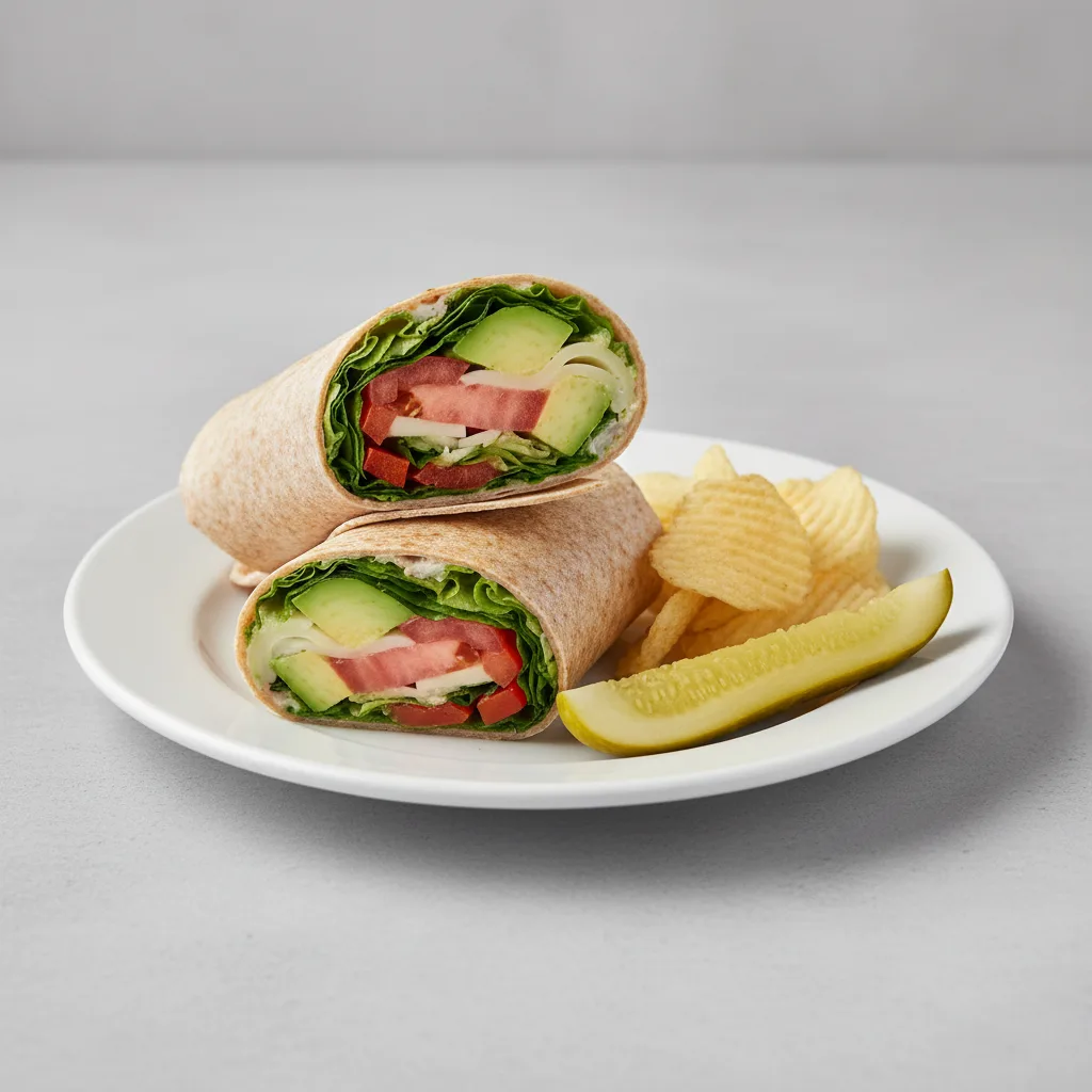 Vegetarian Wrap With Chips