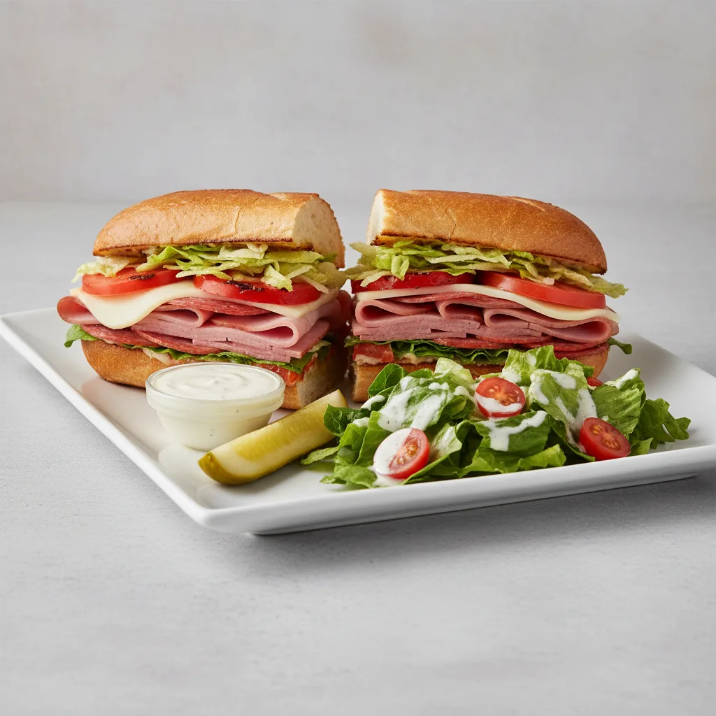 Italian Combo Sandwich With Ranch Side Salad
