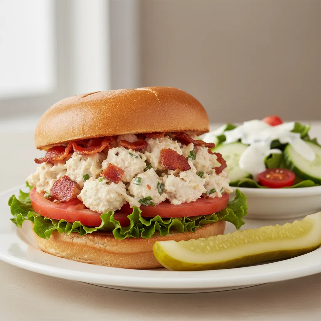 Pig and Chicken Sandwich With Ranch Side Salad