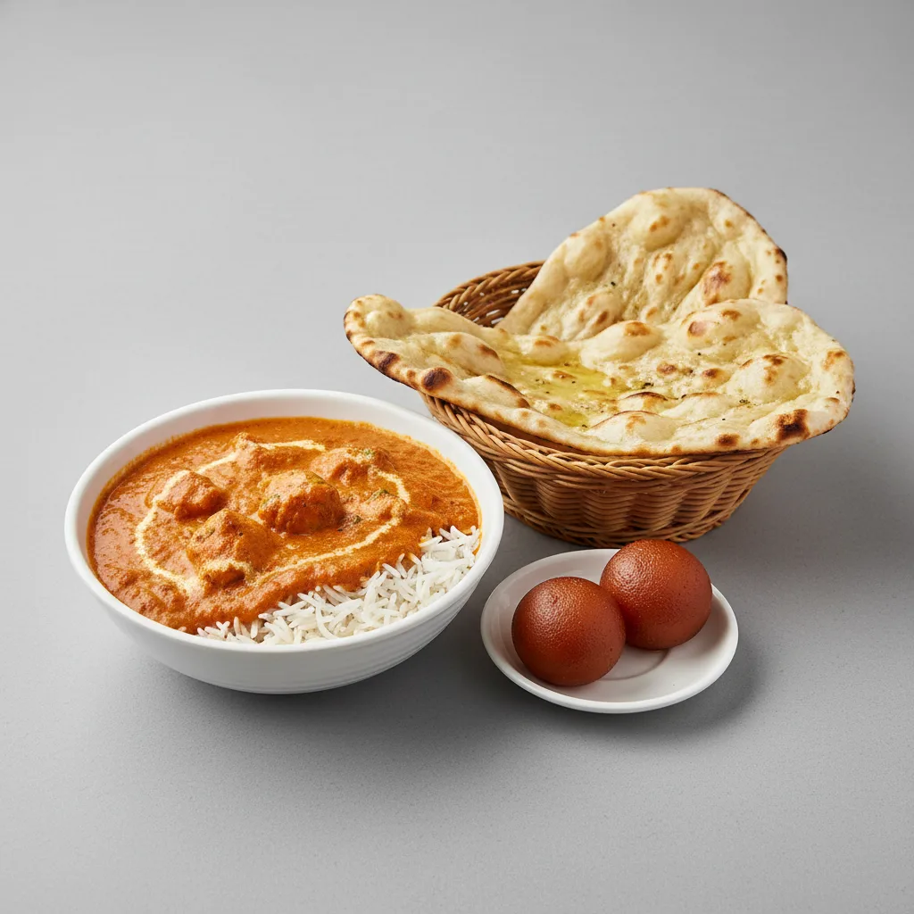 Butter Chicken Bowl With Butter Naan & Gulab Jamun Butter Chicken Bowl With Butter Naan & Gulab Jamun