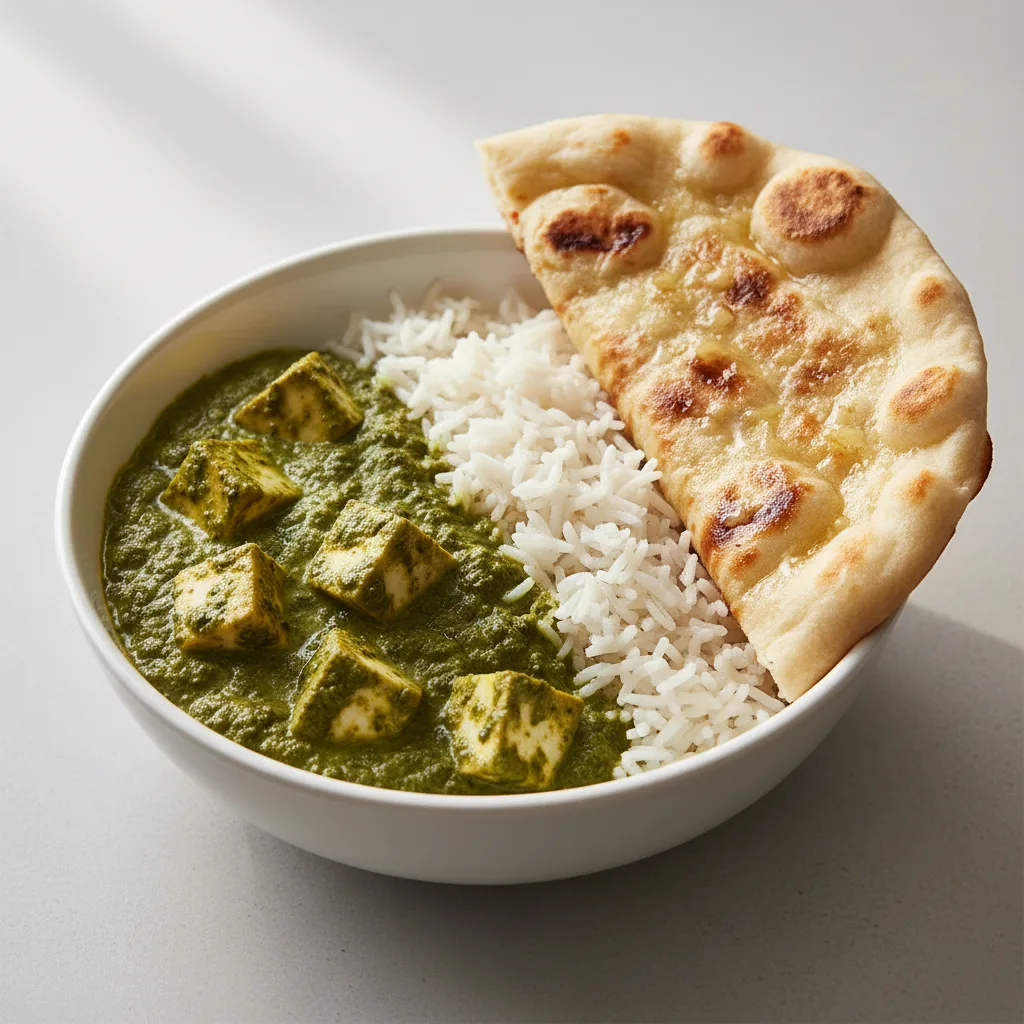 Saag Paneer Bowl With Butter Naan Saag Paneer Bowl With Butter Naan