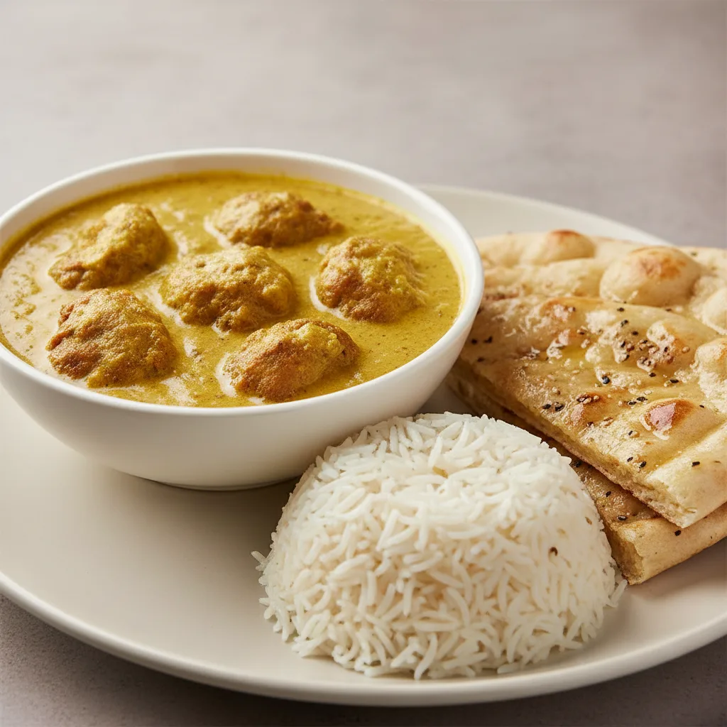 Kadhi Pakora Bowl With Butter Naan Kadhi Pakora Bowl With Butter Naan