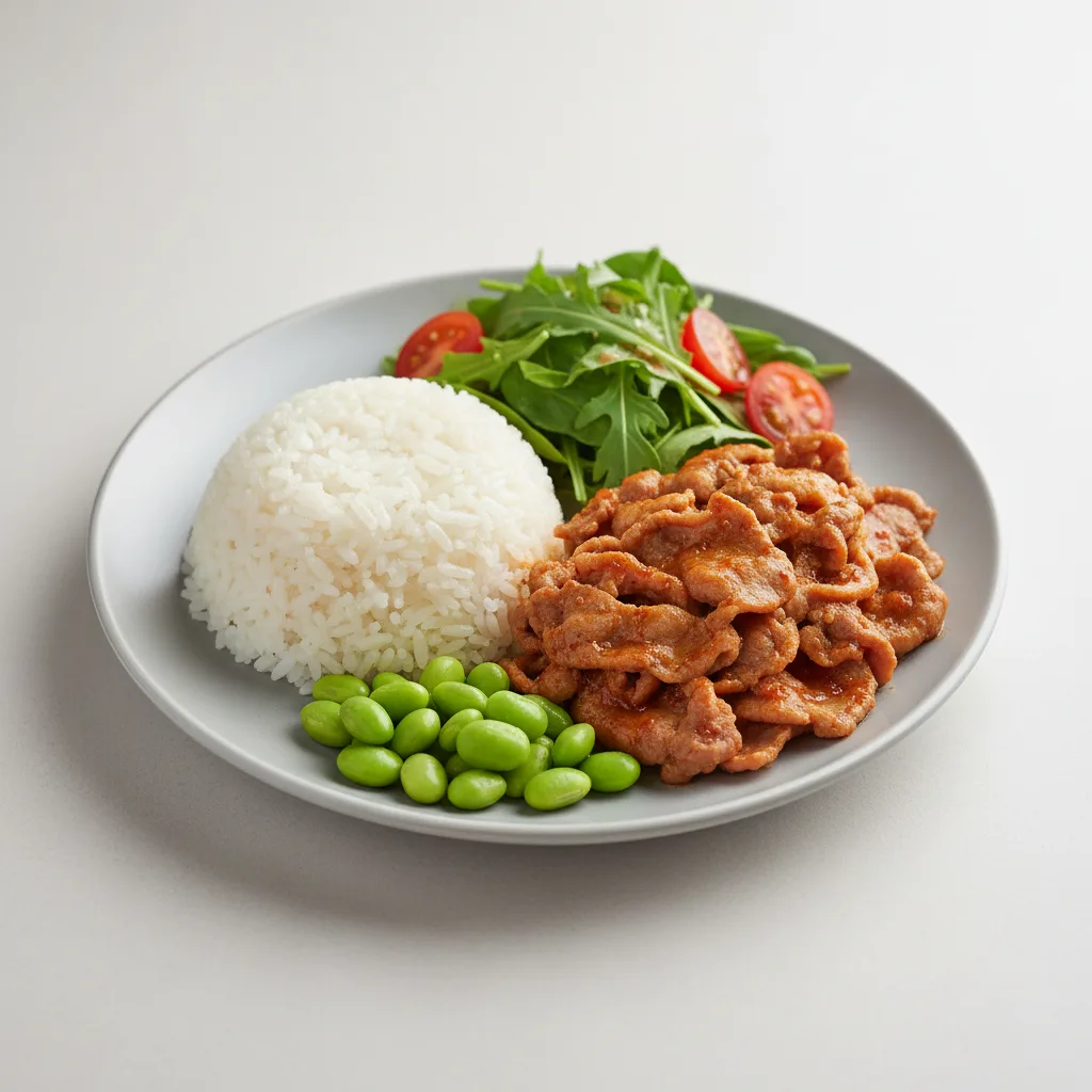 Spicy Pork Rice Plate