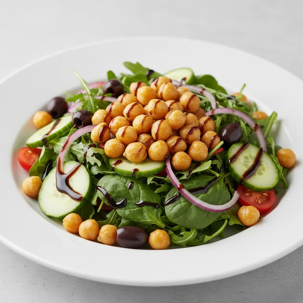 Chickpeas Greek Salad with Balsamic (Vegan) Chickpeas Greek Salad with Balsamic (Vegan)