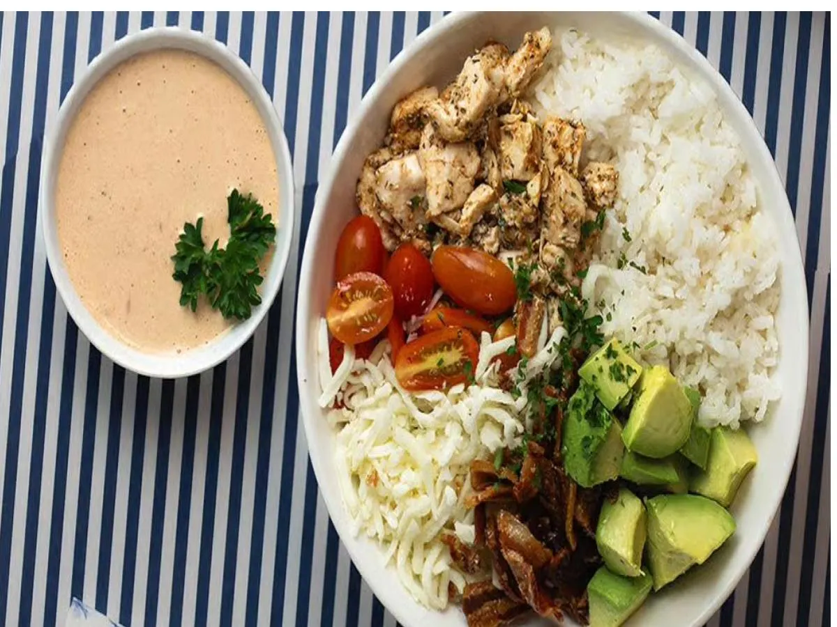 Chicken Avocado and Bacon Rice Bowl