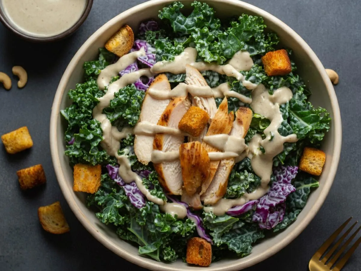Kale Caesar Salad Bowl with Chicken