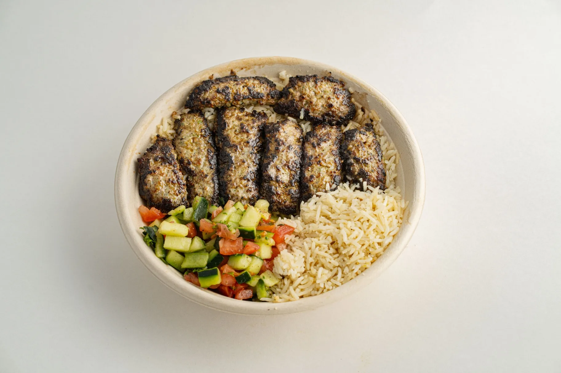 Lamb Kofta Rice Bowl — Tahini Jalapeño