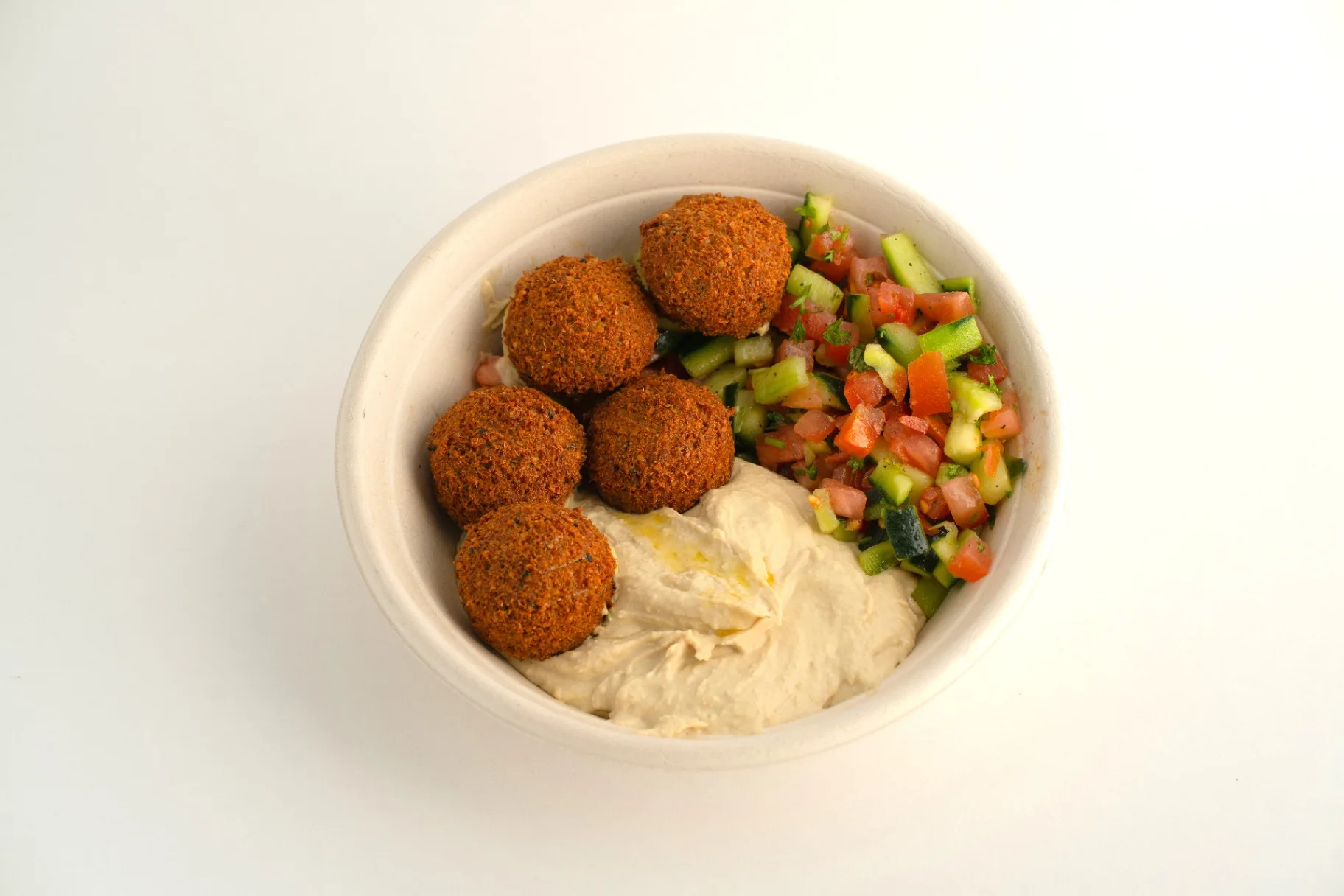 Falafel Hummus Salad — White