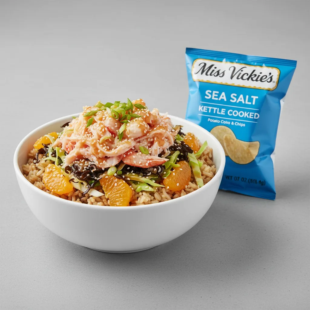 Luxe Lobster Bowl Combo (Regular) — Brown Rice / Miss Vickie's Sea Salt Kettle Cooked Potato Chips Luxe Lobster Bowl Combo (Regular) — Brown Rice / Miss Vickie's Sea Salt Kettle Cooked Potato Chips