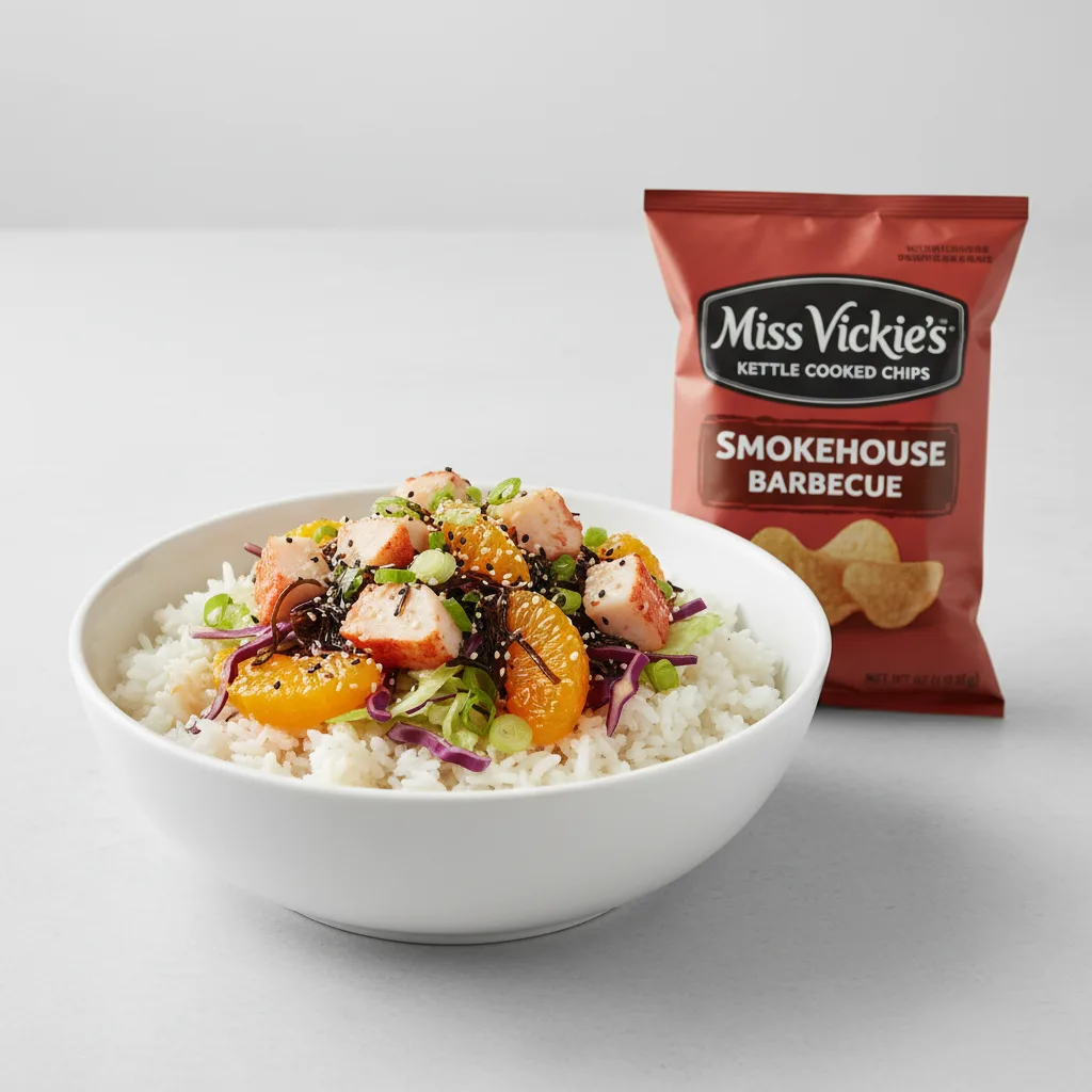 Luxe Lobster Bowl Combo (Regular) — White Rice / Miss Vickie's Smokehouse Barbecue Kettle Cooked Potato Chips Luxe Lobster Bowl Combo (Regular) — White Rice / Miss Vickie's Smokehouse Barbecue Kettle Cooked Potato Chips
