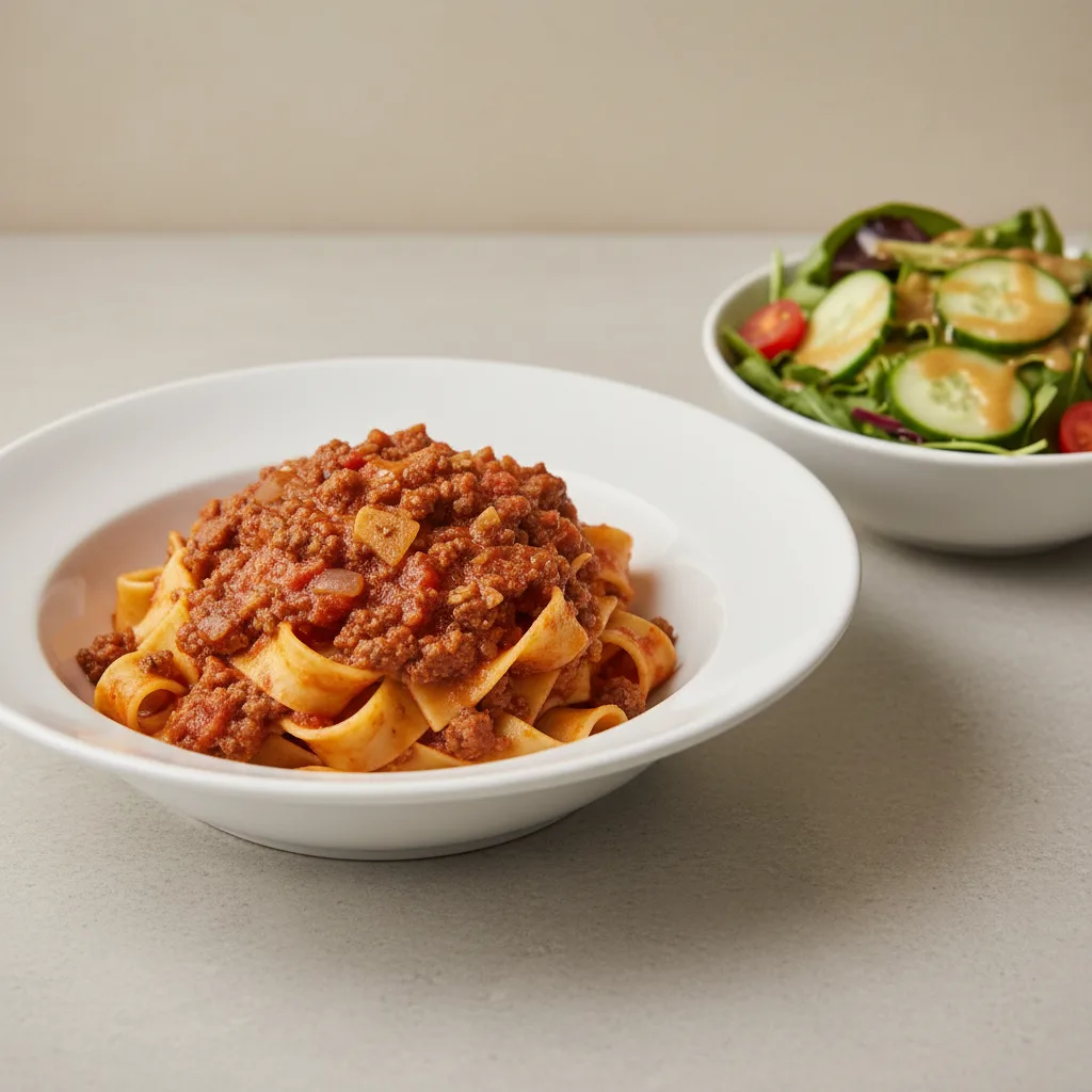 Bolognese Pasta with Side Salad Bolognese Pasta with Side Salad