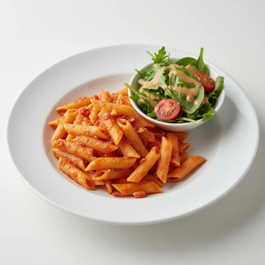 Arrabbiata Pasta with Side Salad Arrabbiata Pasta with Side Salad