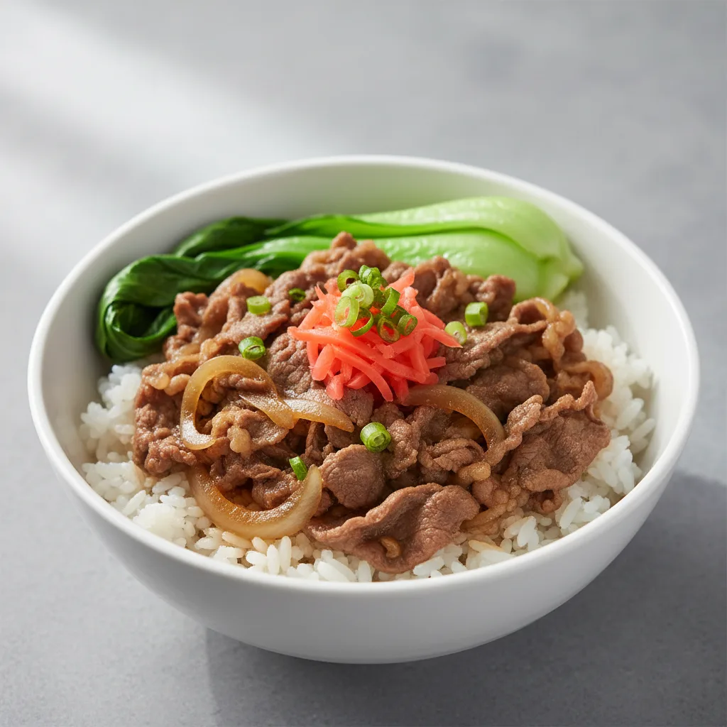 Gyu Beef Rice with Bok Choy Gyu Beef Rice with Bok Choy