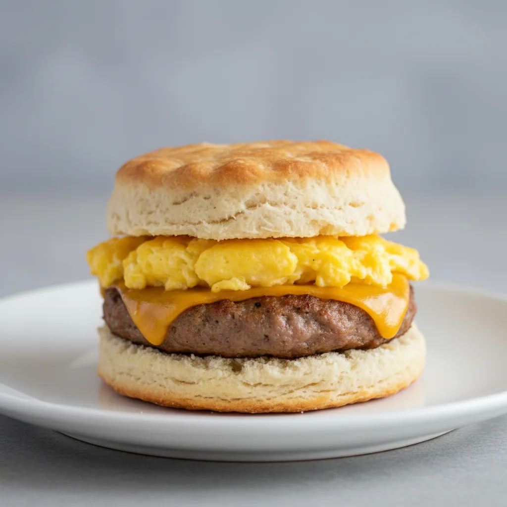 Sausage, Egg & Cheese on a Biscuit
