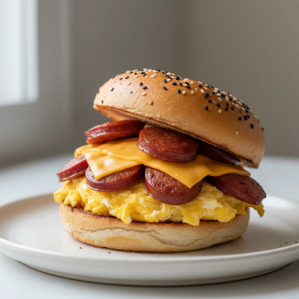 Longanisa, Egg & Cheese on a Kaiser Roll