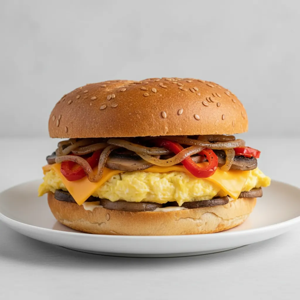 Veggie, Egg & Cheese on a Kaiser Roll