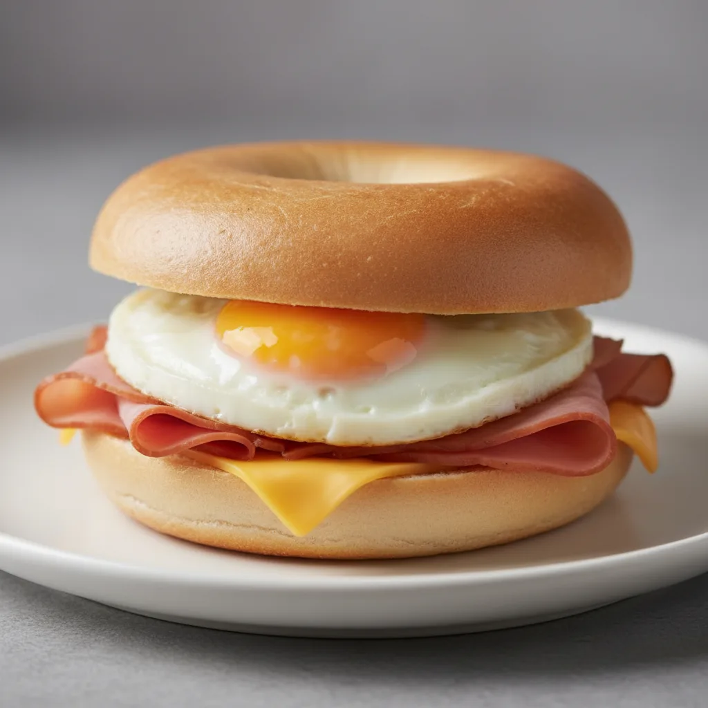 Ham, Egg & Cheese Bagel Sandwich