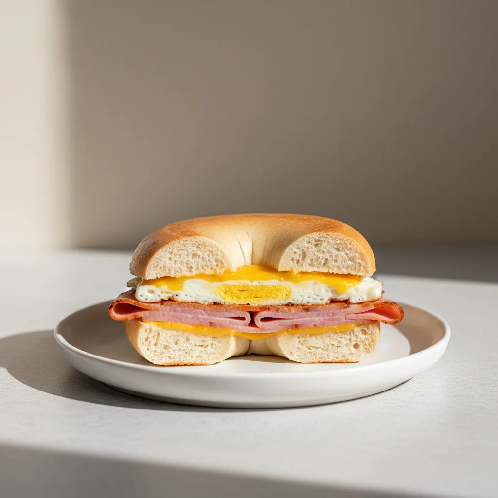 Ham, Egg & Cheese Bagel Sandwich Ham, Egg & Cheese Bagel Sandwich