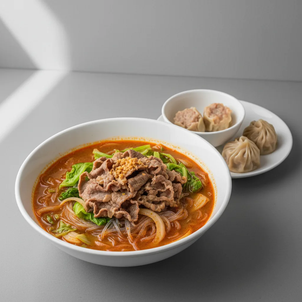 Double Boiled Beef With Glass Noodle W/ Pork & Shrimp Siu Mai Double Boiled Beef With Glass Noodle W/ Pork & Shrimp Siu Mai