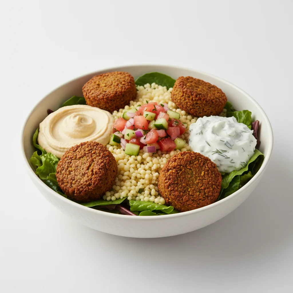 Falafel Bowl With Israeli Couscous Falafel Bowl With Israeli Couscous
