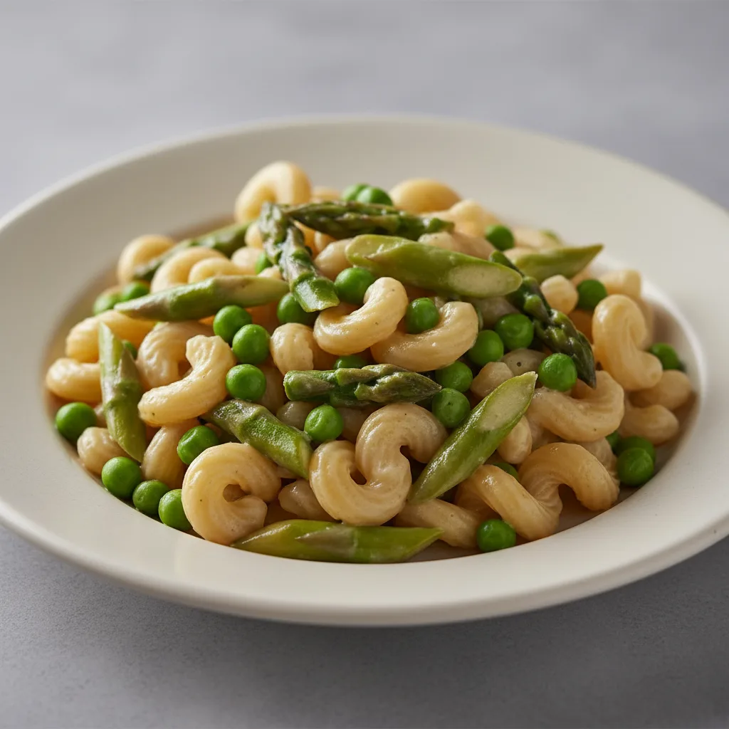 Spring Pea and Asparagus Cavatappi