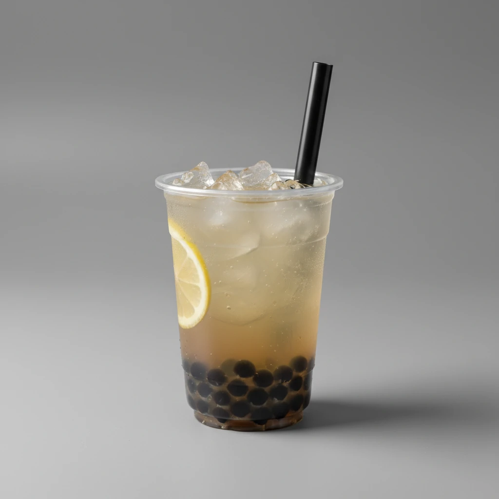 25% Sweetness Fresh Lemon Green Tea with Boba [24 oz]