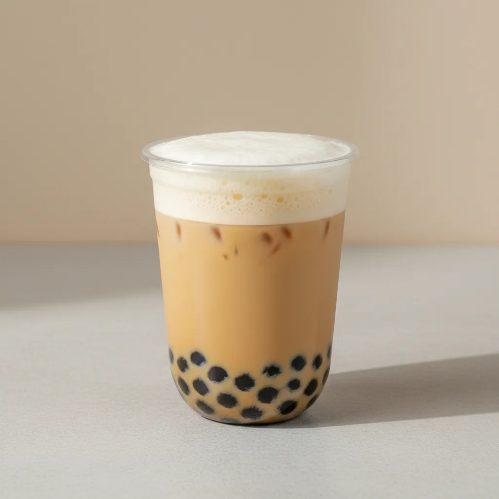 50% Sweetness Four Seasons Milk Tea with Boba [16 oz]