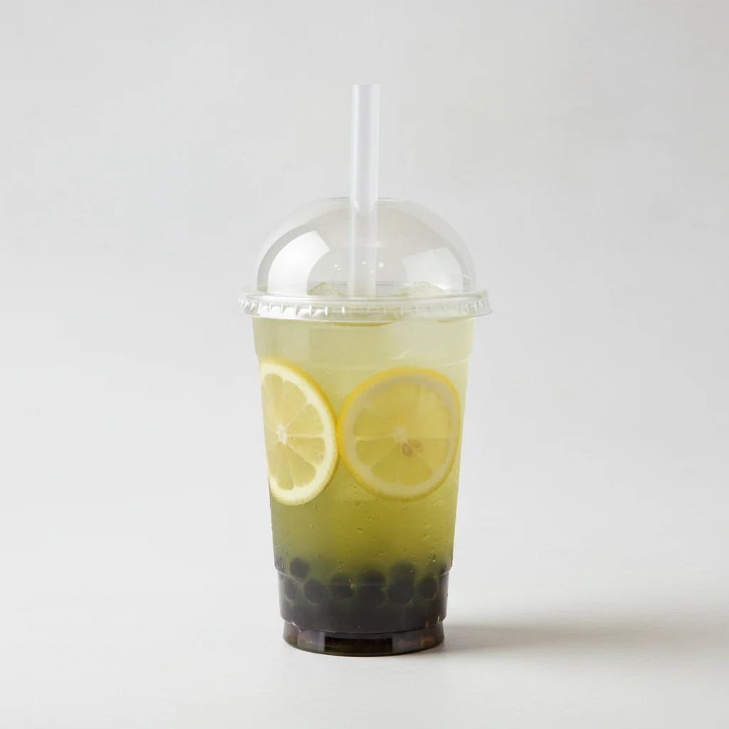 50% Sweetness Fresh Lemon Green Tea with Boba [24 oz]