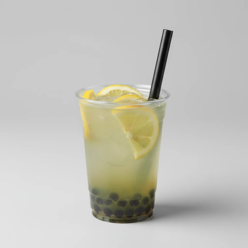 Fresh Lemon Green Tea with Boba [16 oz]