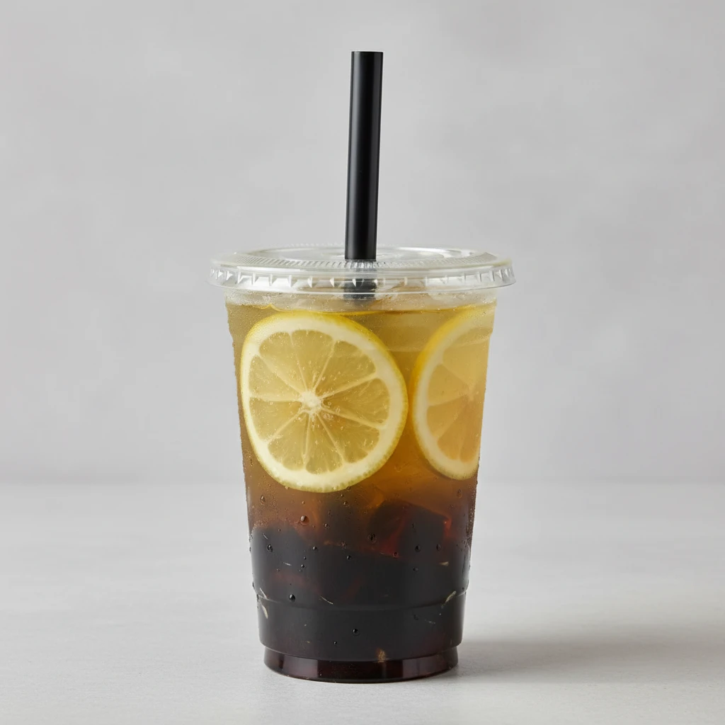 25% Sweetness Fresh Lemon Green Tea with Grass Jelly [16 oz]