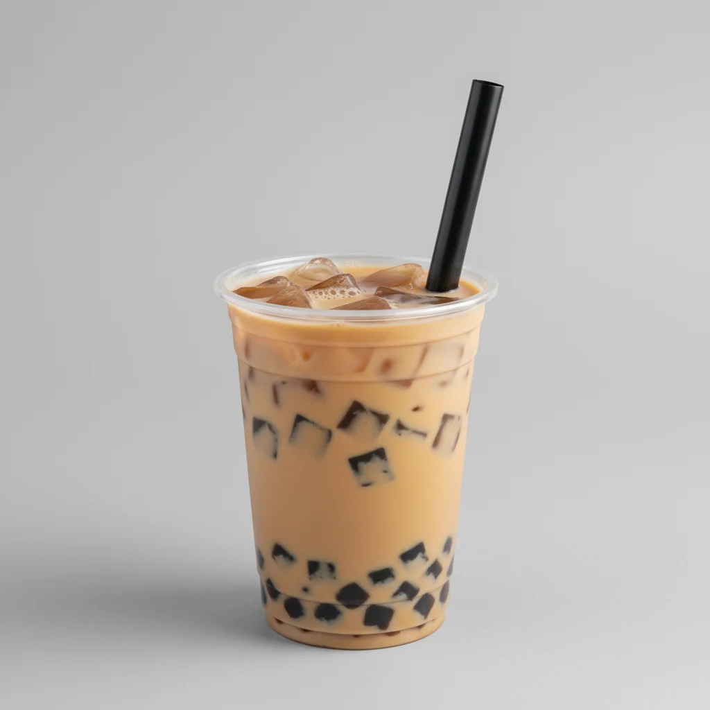 25% Sweetness Four Seasons Milk Tea with Grass Jelly [24 oz]