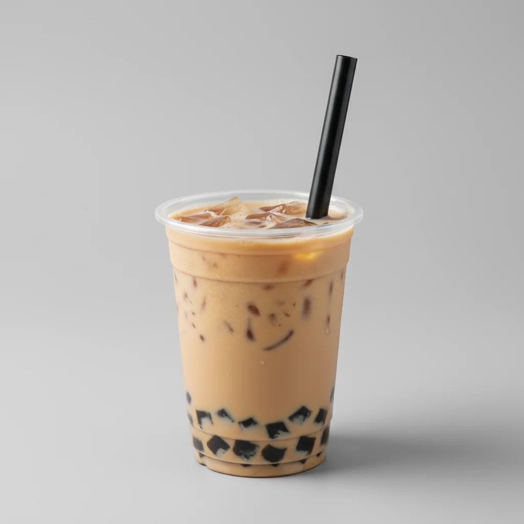 50% Sweetness Four Seasons Milk Tea with Grass Jelly [16 oz]