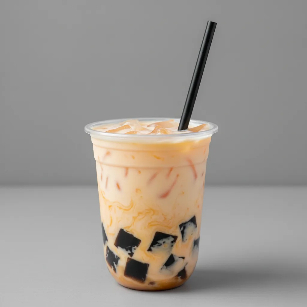50% Sweetness Orange Yakult with Grass Jelly [16 oz]