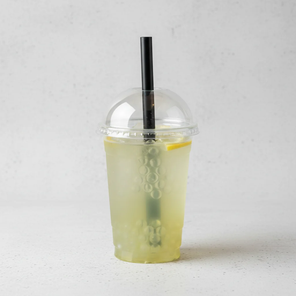 50% Sweetness Fresh Lemon Green Tea with Crystal Boba [16 oz]