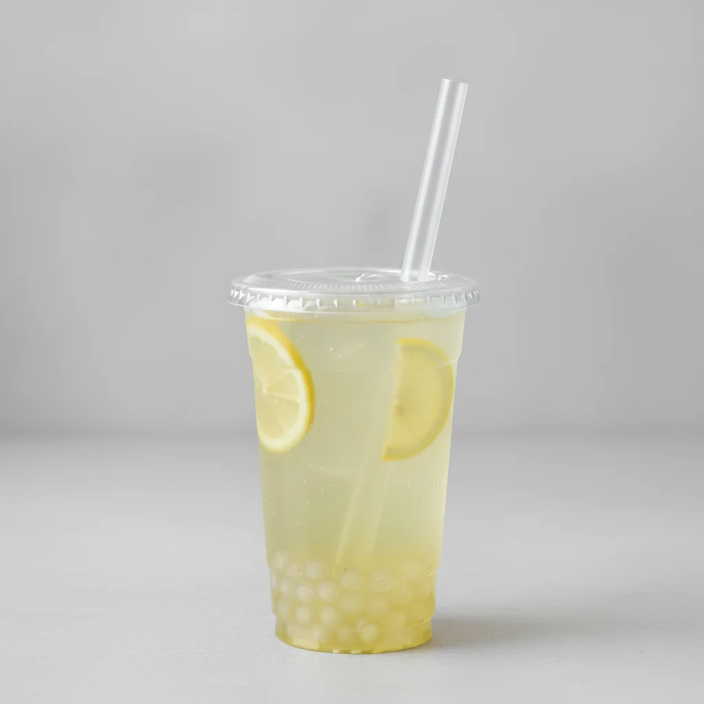 50% Sweetness Fresh Lemon Green Tea with Crystal Boba [24 oz]