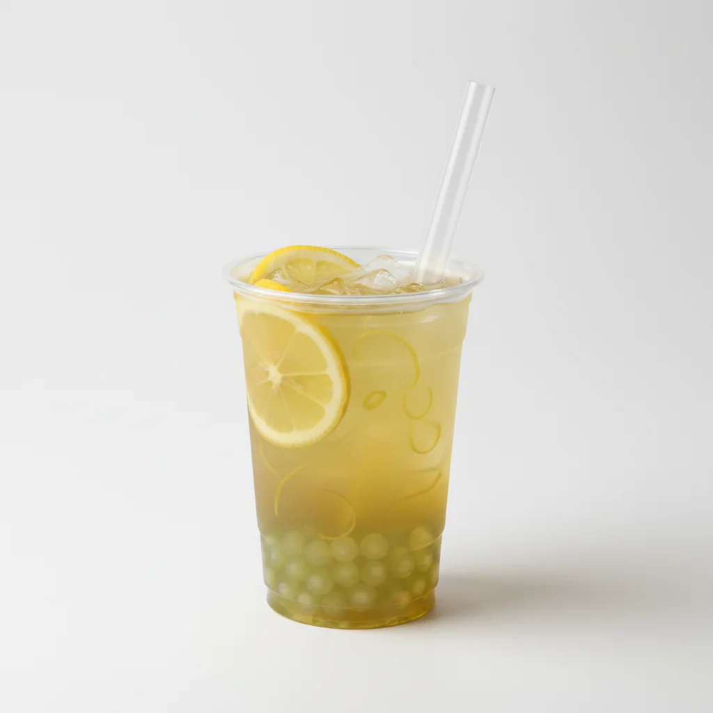 Fresh Lemon Green Tea with Crystal Boba [16 oz]