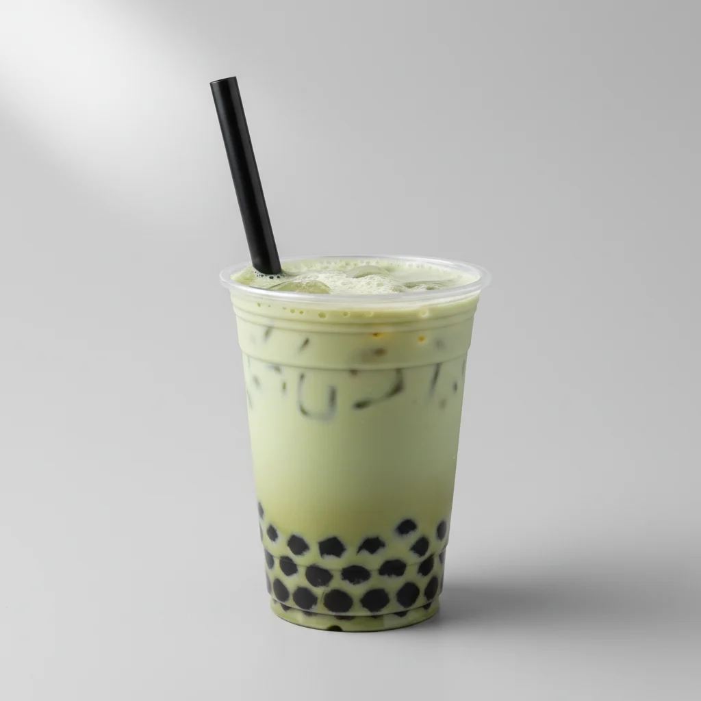 50% Sweetness Green Milk Tea with Boba [16 oz]