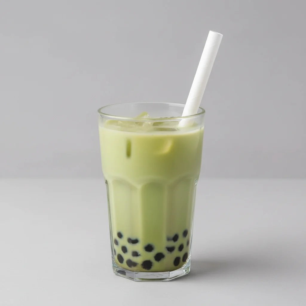 Green Milk Tea with Boba [16 oz]
