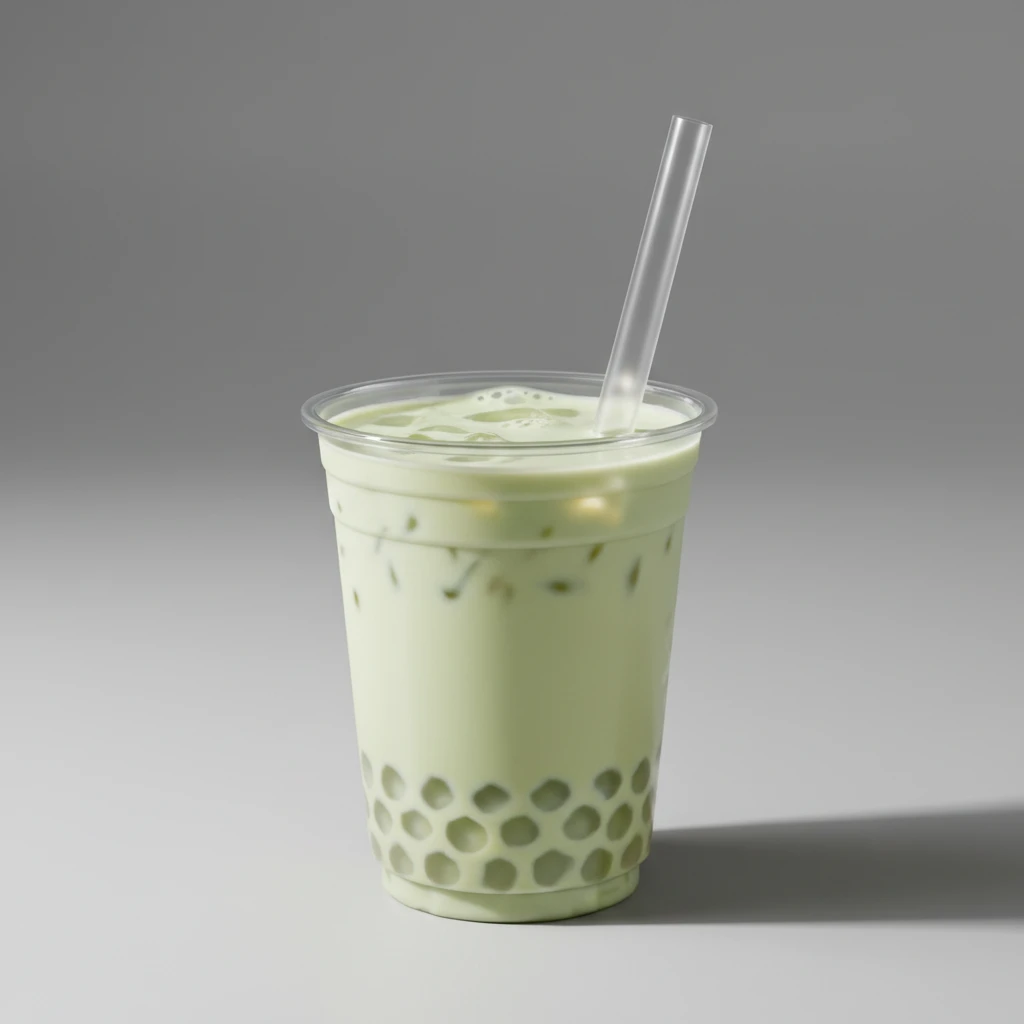 Green Milk Tea with Crystal Boba [16 oz]