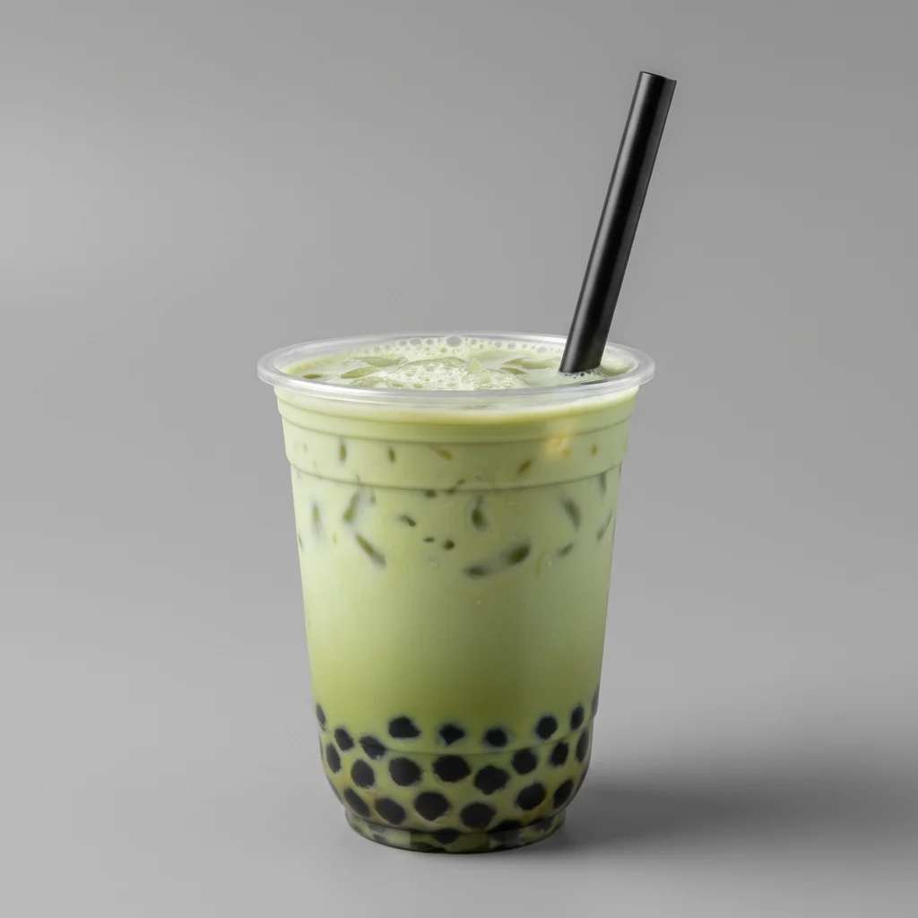 25% Sweetness Green Milk Tea with Boba [24 oz]